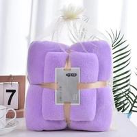 Parure de Serviettes de Bain Douces et Très Absorbantes en Polaire Corail Tricotée Chaîne Haute Densité Rembourrée, Qualité Supérieure, pour Maman