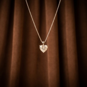 Pendentif en or 14 carats pour femme, bijoux fins, solitaire cœur en diamant de laboratoire 1,00 carat - Product Image 1