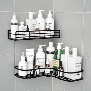 Accessoires de salle de bain Caddies de douche sans perçage Caddy de douche d'angle adhésif avec support de rangement pour porte-savon