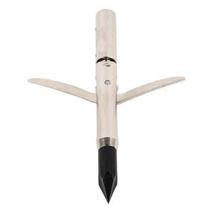 6 pièces de pointes de flèche en aluminium d'avion inoxydable argenté blanc pour la chasse et la pêche, 100 grains, 2 lames, pour tir à l'arc et pêche à l'arc - Product Image 3