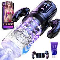 Männlicher Masturbator Pocket Pussy - KI-Synchronisierte Sexspielzeuge für Männer, Penispumpe mit 7 Stoß-, 7 Rotations- und 5 Saugmodi mit Griff