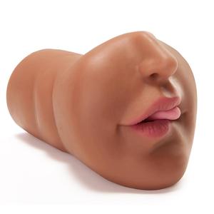 Masturbatore Realistico in TPE con Orale, Clitoride e Vagina, Coppa per Masturbazione Maschile con Gola Profonda e Lingua, Giocattoli Sessuali <span class=keywords><strong>Gay</strong></span> - Product Image 2