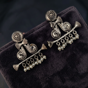 Pendientes de Plata Alemana Oxidada para Niñas, Pendientes para Niñas para Uso Casual y de Fiesta, para Mujeres, Hechos a Mano, Producto al por Mayor - Product Image 4