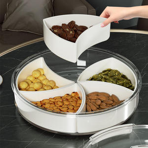 Boîte alimentaire ronde portable avec couvercle transparent et 5 compartiments, en plastique de qualité alimentaire, pour la cuisine - Vente en gros - Product Image 4