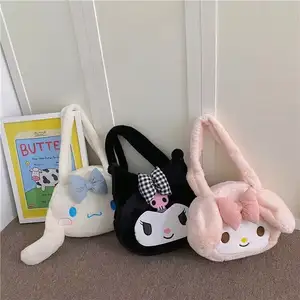 2023 Cute 3D Anime Designs Mobile Phone Shoulder Crossbody Plush Large Bags Girls Kids furry Purse Portable Storage Handbag