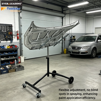 Support de peinture métallique robuste, rotatif multi-angles, avec cadre galvanisé, sur roulettes, hauteur réglable, pour carrosserie automobile