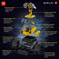 Ensemble de blocs de construction en plastique à l'échelle 1:8 Wall-E, jouet éducatif de construction pour enfants (unisexe) - Modèle moderne à construire soi-même