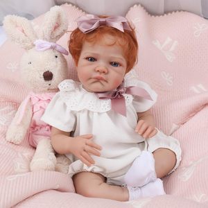 Poupée de mode en vinyle de 17 pouces, bébé réaliste <span class=keywords><strong>reborn</strong></span> aux cheveux roux et aux yeux ouverts, joli cadeau d'anniversaire pour <span class=keywords><strong>les</strong></span> filles de 3 ans et plus - Product Image 2
