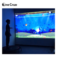 Proyector de Pared Interactivo Comercial de Metal, Sistema de Proyección Deportiva AR para Trampolín, Monitor LED de 55 Pulgadas, Control Remoto por Aplicación
