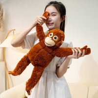 Jouet adorable en peluche d'orang-outan, singe à longs bras, avec sac à dos transversal et poupée à câliner, rembourrage en coton PP