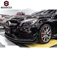 Nouvelle lèvre avant en fibre de carbone de style PAK, finition polie, pour A-Class AMG W176 A200 Sport A45, séparateur de pare-chocs avant, spoiler