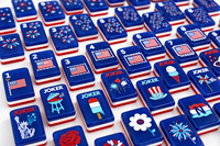 Tapis de Mahjong Personnalisable à Motifs Patriotiques en Néoprène Premium 31,5 Pouces pour Jeux de Mahjong avec Tuiles et Protection de Table
