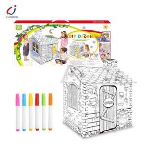 Chengji vendita calda <span class=keywords><strong>bambini</strong></span> creativo doodle gioco indoor outdoor 3d fai <span class=keywords><strong>da</strong></span> te kid cartone <span class=keywords><strong>da</strong></span> <span class=keywords><strong>colorare</strong></span> casa di carta - Product Image 5