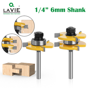 Lavie 6mm 1/4 'shank 3 răng lưỡi rãnh Router bits chế biến gỗ phay cắt-c mc01021 - Product Image 2