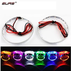 Eurs 360 độ mắt quỷ Xe Máy Ánh Sáng xe hơi thiên thần mắt đèn pha màu Đỏ ma quỷ mắt ống kính máy chiếu 2.5inch 3inch HID xe đèn pha - Product Image 1