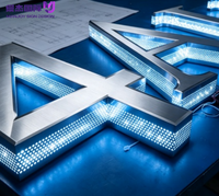 Enseigne LED lumineuse personnalisée avec logo en lettres 3D, bordure épaisse, résistante aux intempéries IP65, pour devanture de magasin, bar, motel, hôtel, bureau, décoration murale