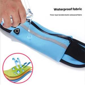 Sac banane de sport multifonctionnel imperméable avec fermeture éclair, bande réfléchissante, <span class=keywords><strong>ceinture</strong></span> réglable, design <span class=keywords><strong>portable</strong></span> pour la course, le fitness et les activités de plein air - Product Image 4