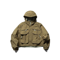 Veste cargo techwear pour homme, coupe droite ample, multi-poches, tactique, style Gorpcore, coupe-vent urbain, streetwear