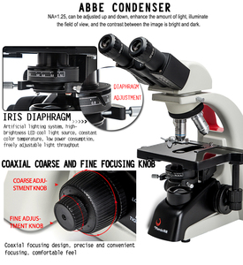 Microscope de laboratoire biologique avancé <span class=keywords><strong>Phenix</strong></span> PH100-2A41L-EP, nouveau microscope trinoculaire à éclairage LED - Product Image 3