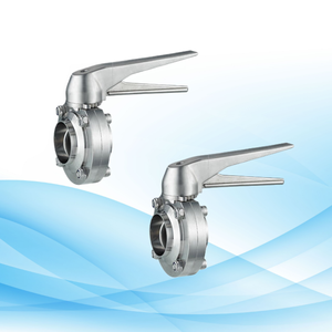 Válvula de mariposa manual de acero inoxidable sanitaria SS304/SS316L, manija de tracción, extremo de unión, para alimentos y lácteos - Product Image 5