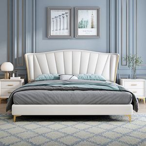 Estilo italiano Light Luxury Master 1,8 M Caja alta <span class=keywords><strong>de</strong></span> madera maciza Cama <span class=keywords><strong>de</strong></span> almacenamiento 1,5 M Muebles Cama <span class=keywords><strong>de</strong></span> <span class=keywords><strong>matrimonio</strong></span> - Product Image 2