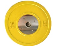 Plaque de bumper de compétition en caoutchouc coloré pour haltères, équipement de fitness durable, vente chaude, logo personnalisé