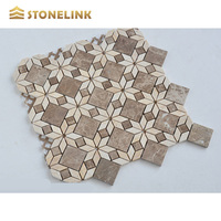 Mosaïque vert foncé mixte Beige pierre naturelle marbre Design cuisine salle de bains carreaux mosaïque pour mur sol