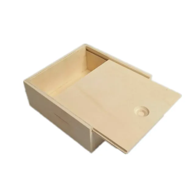 صندوق خشبي صغير غير جاهز من Balsa مع غطاء منزلق، عبوات تخزين من رقائق خشبية منخفضة التكلفة لتخزين الذاكرة والشموع والصور والبطاقات