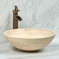 Lavabo en marbre rond pour salle de bain, prix direct d'usine