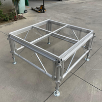 Plateforme de scène en aluminium à hauteur réglable, avec plateau modulaire en acrylique transparent pour événements et location de mariages