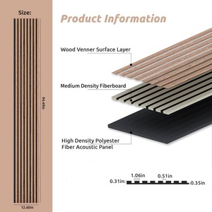 Panel Acústico de Madera Ranurada al por Mayor, Paneles de Tratamiento de Pared con Cancelación de Ruido, MDF Ignífugo 2400*600mm, Panel de Pared de Nogal - Product Image 2