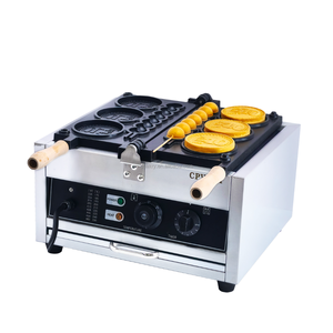 Tongkat wafel baja tahan karat 2-in-1 yang dioperasikan koin 10 Yen baru komersial pembuat 1550W 110V/220V suhu pembuat wafel anjing - Product Image 1
