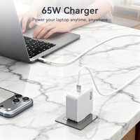 Toptan 65W GaN USB C Şarj Cihazı Tek Portlu PD Hızlı Şarj ABD İngiltere AB Fişli Duvar Adaptörü Güç Dağıtıcılı