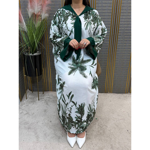 ชุดเดรสยาวแบบเจลลาบา ลายดอกไม้สไตล์เกาหลี แขนกระดิ่งกว้าง คอเสื้อแบบเบาสบาย ระบายอากาศได้ดี เหมาะสำหรับงานแต่งงานในเดือนรอมฎอน - Product Image 4