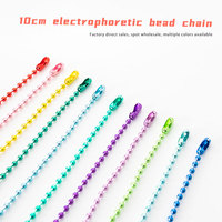 Chaîne de perles de boule colorée de 10cm avec connecteur pour accessoires de bricolage résultats de bijoux et composants pour étiquettes de chien