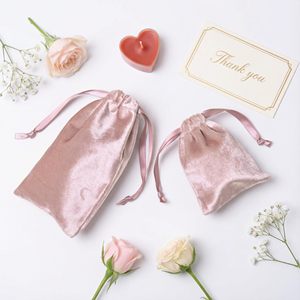 Pochettes de rangement pour bijoux en velours, tailles personnalisées, sacs à cordon doux pour bagues, colliers, boucles d'oreilles, bracelets - Product Image 5