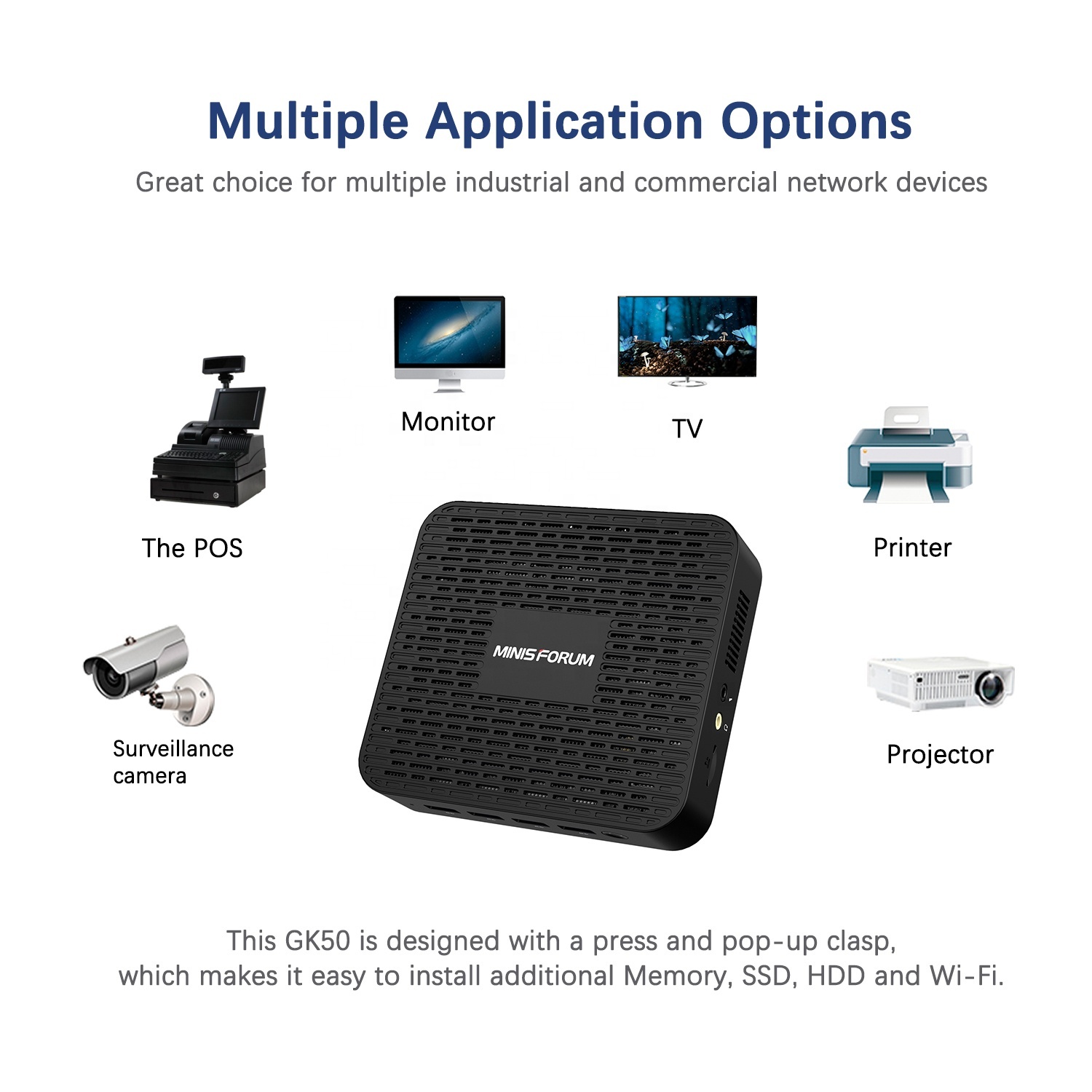 Minisforum GK50 Intel N5030 Mini PC | 8GB RAM, 128GB Storage