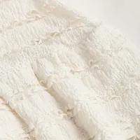 Robe d'été blanche style français élégant, décolleté sans bretelles, tissu fluide, service OEM ODM