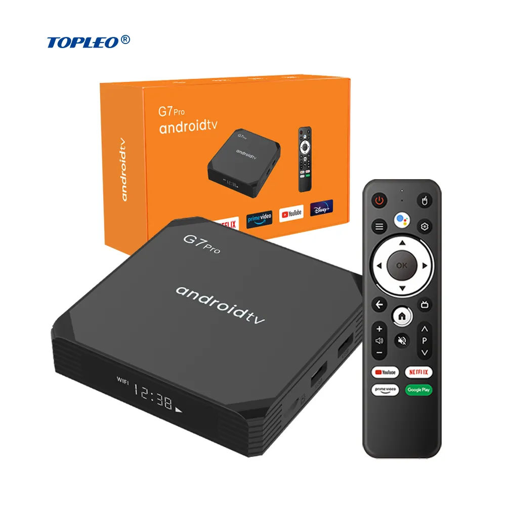 Topleo Smart TV BOX voice control remote Amlogic Android 11 ATV 4K 4.2G wifi Set top Box 2G 16G certificado box android tv