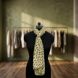 Cotton Leaf Pattern <b>Long</b> Women's Multi-Purpose Scarf - Product Image 3