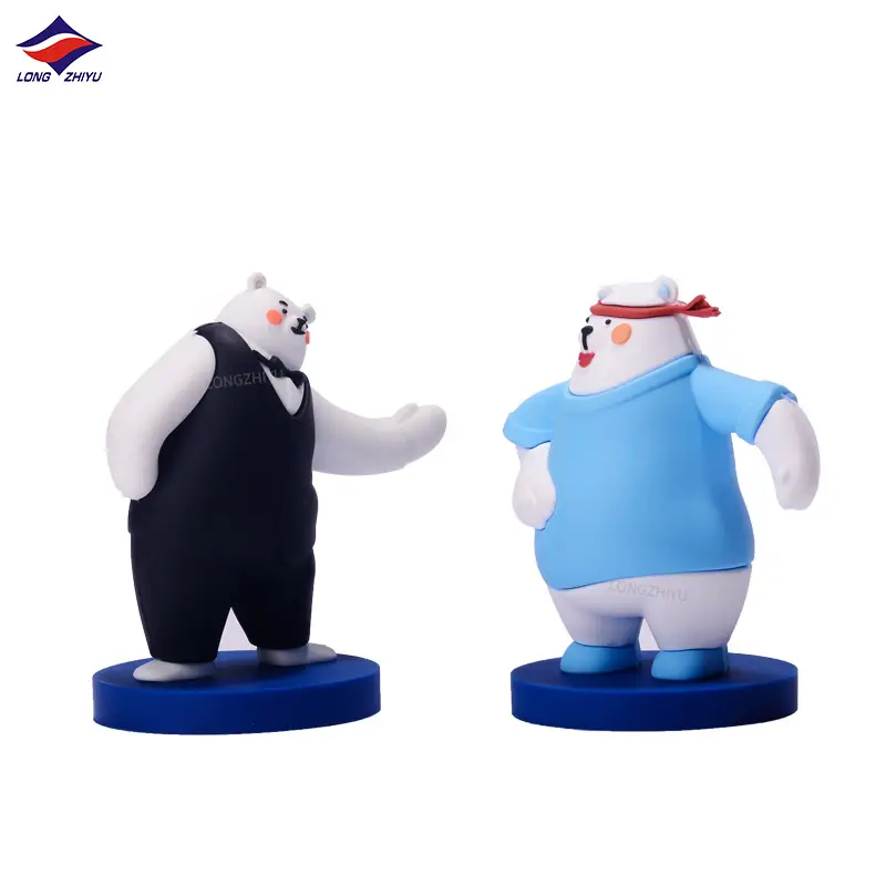 Longzhiyu Custom 3D PVC Mini Action Figure with Base Soft Rubber Figurine Model Toys Ornaments