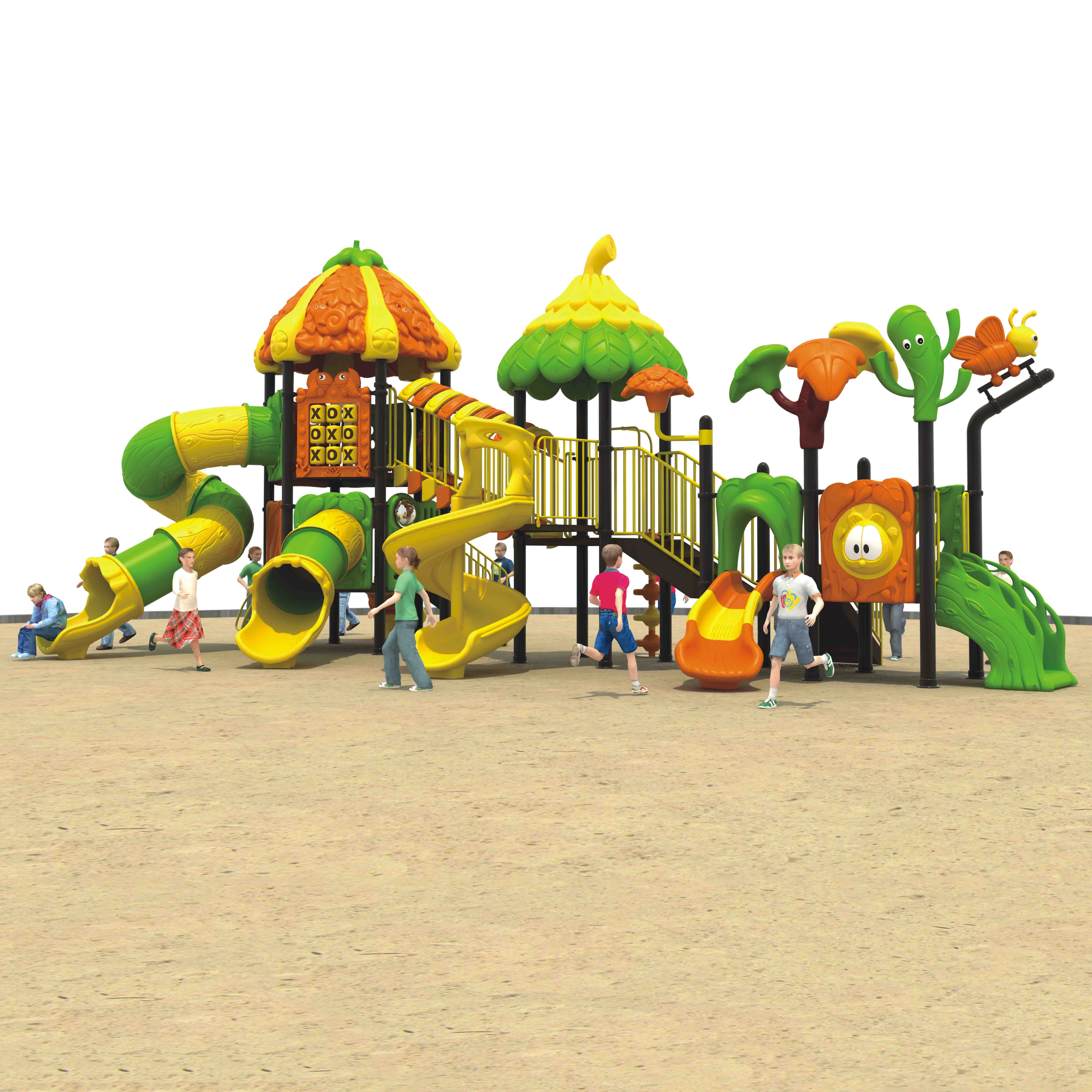 Safe Eco-Friendly Multifunctional Outdoor Kids Playground Equipment Climbing Frame Tunnel & Slide for Parks & Kindergartens