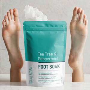 Tarrapu Bain de pieds à l'huile d'arbre à thé et à la menthe poivrée avec <span class=keywords><strong>sel</strong></span> d'<span class=keywords><strong>Epsom</strong></span> (liquide) pour peaux dures, <span class=keywords><strong>propriétés</strong></span> antifongiques - Traitement spa thérapeutique naturel - Product Image 3