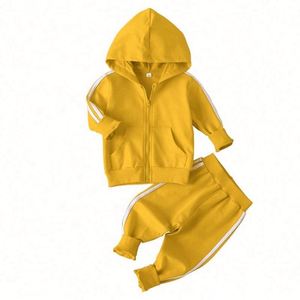 Conjunto Deportivo Informal de 2 Piezas para Niños, 100% Algodón, Sudadera con Capucha y Cremallera, Pantalones Deportivos, para Niños y Niñas, Novedad de 2023 - Product Image 6