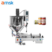 Machine de Remplissage Automatique à Buse Unique avec Trémie en Y pour Cosmétiques, Yogourt, Beurre, Crème, Pâte, Fonction de Chauffage et d'Agitation
