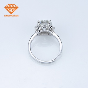 แหวนปรับขนาดได้ประดับมอสซาไนต์ เงินแท้ 925 ชุบโรเดียม สไตล์คลาสสิก - Product Image 6