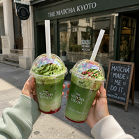 Gobelets et couvercles en plastique PET transparents en forme de U de 89 mm, jetables, de 12 oz à 24 oz, avec logo personnalisé, pour café glacé matcha à emporter et autres boissons