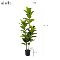 Décoration intérieure pour bureau à domicile et salon avec faux chêne artificiel en soie, plante en pot en plastique, design élégant pour intérieur