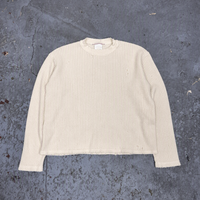 T-shirts thermiques streetwear personnalisés en maille gaufrée à manches longues, effet délavé, style rétro – Fabricant de vêtements