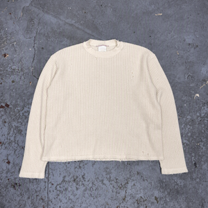 T-shirt Termica Streetwear Personalizzata a Maniche Lunghe in Maglia Waffle con Effetto Lavaggio Acido, Abbigliamento Retrò - Produttore - Product Image 6